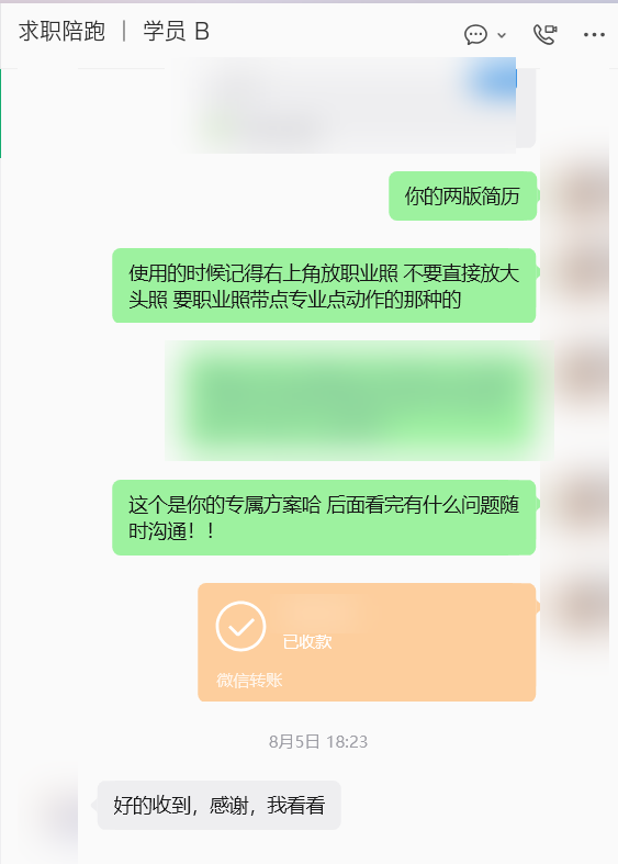 交付两版简历 + 一份专属求职方案